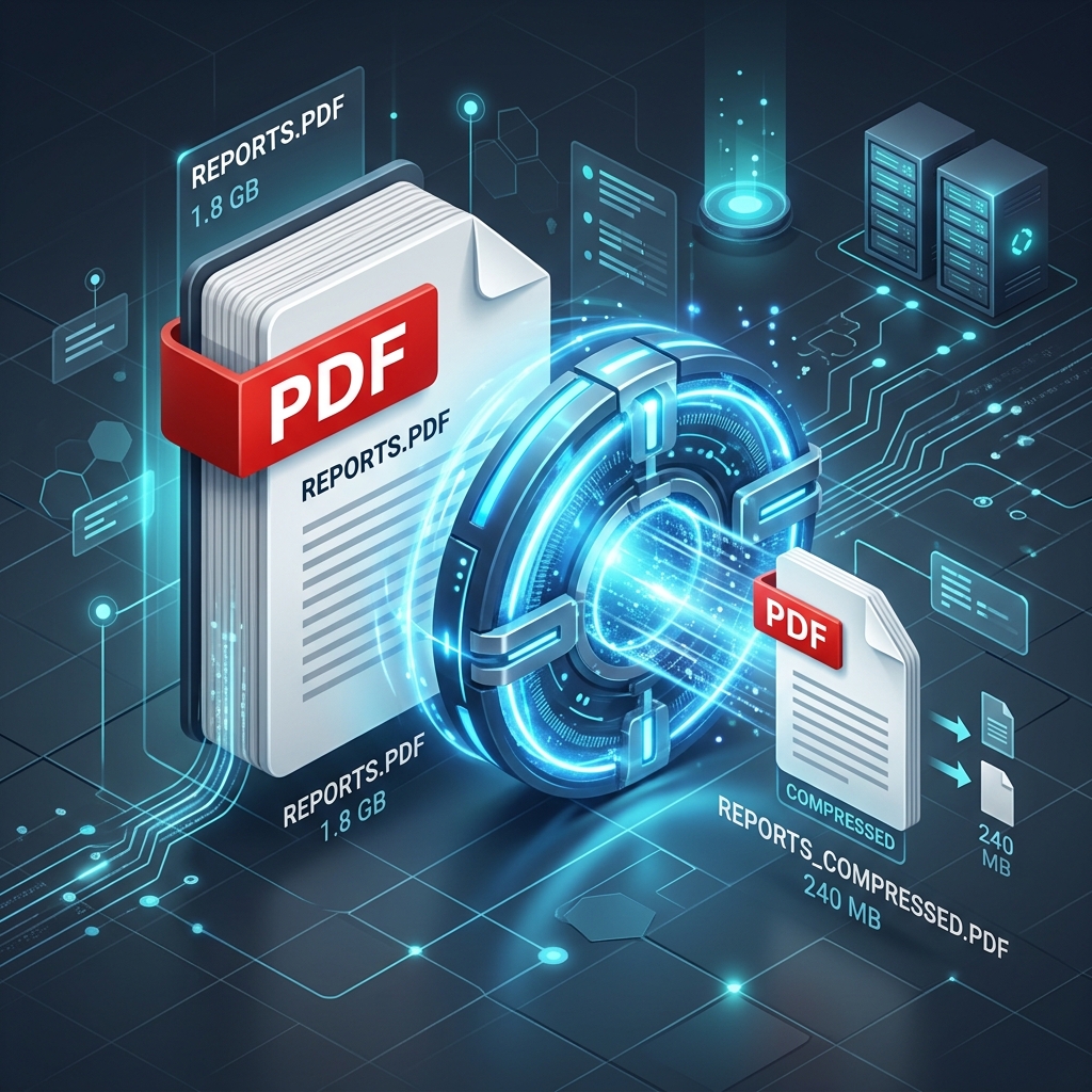 PDF compression preview illustration