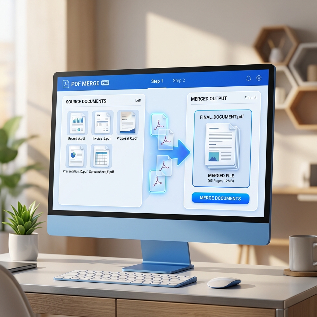 Merge PDF tool illustration
